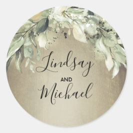 Adesivo Casamento de madeira do País Russo Greenery
