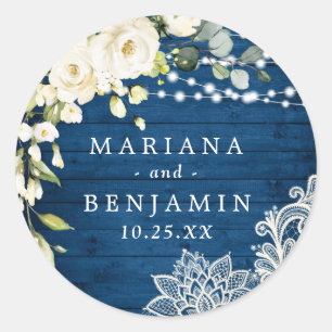 Adesivo Casamento de Madeira Rústica Rosas Brancas Elegan