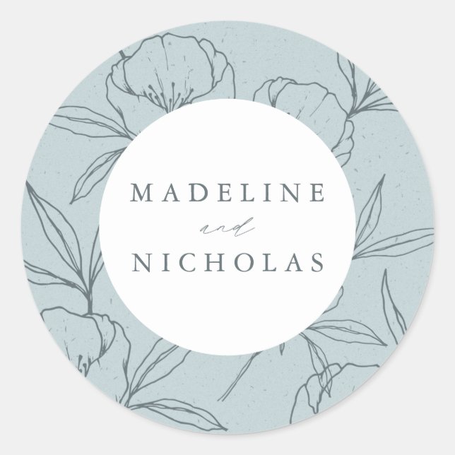 Adesivo Casamento de Marinho Azul Floral e Tabuleiro Botân (Frente)