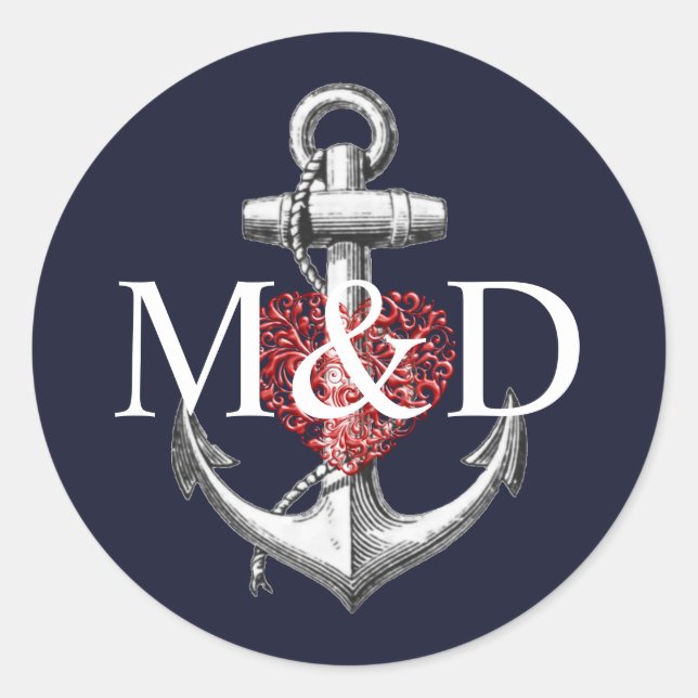 Adesivo Casamento de Marinho de Âncora (Frente)
