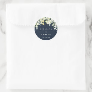 Adesivo Casamento de Marinho Elegante Snowberry+Eucalyptus