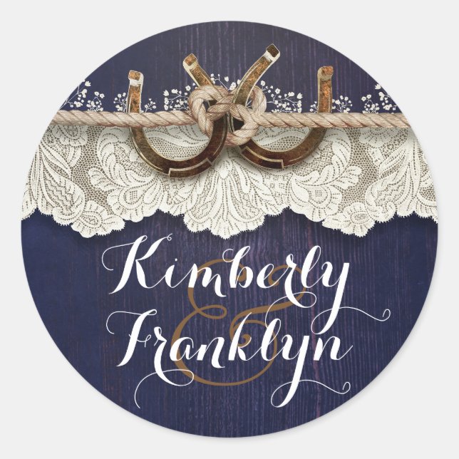 Adesivo Casamento de Marinhos do País Rustic Lace (Frente)