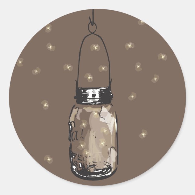 Adesivo Casamento de Mason Jars com vagalumes (Frente)