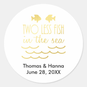 Adesivo Casamento de menos dois peixes no mar