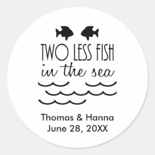 Adesivo Casamento de menos dois peixes no mar