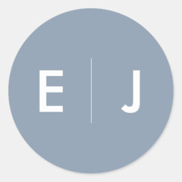 Adesivo Casamento de Monograma Azul e Branco