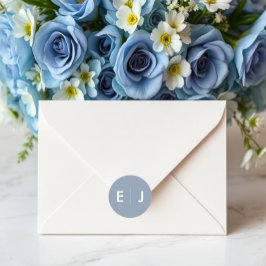 Adesivo Casamento de Monograma Azul e Branco
