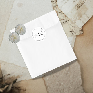 Adesivo Casamento de Monograma Branco Minimalista