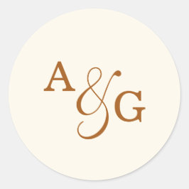 Adesivo Casamento de Monograma de Ampersand de Cobre de Ma