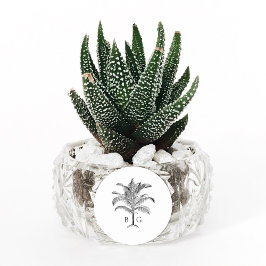 Adesivo Casamento de Monograma de Árvore Tropical Minimali