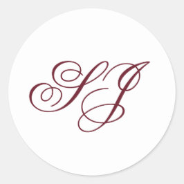 Adesivo Casamento de Monograma de Caligrafia Personalizado