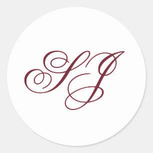Adesivo Casamento de Monograma de Caligrafia Personalizado
