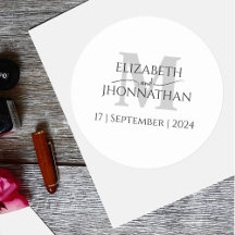 Casamento de Monograma de Cinzas Minimalista