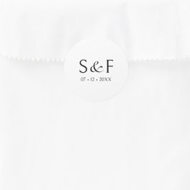Adesivo Casamento de Monograma de Script Elegante Mínimo