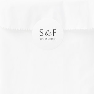 Adesivo Casamento de Monograma de Script Elegante Mínimo
