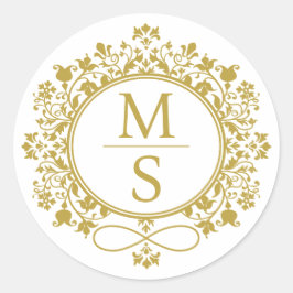 Adesivo Casamento de Monograma Dourado