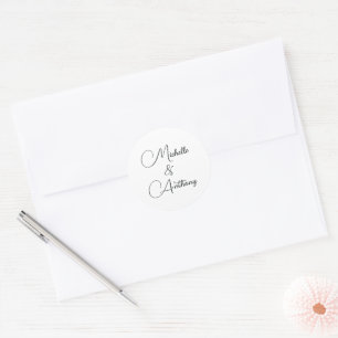 Adesivo Casamento de Monograma Elegante Preto e Branco Min