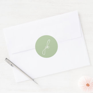 Adesivo Casamento de Monograma em Script Verde Safira Eleg
