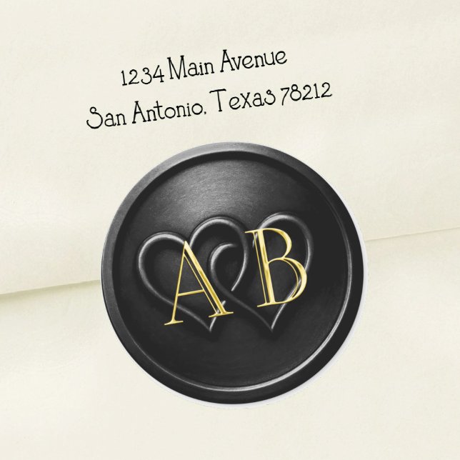 Adesivo Casamento de Monograma Entrelaçado com Dois Coraçõ (Criador carregado)