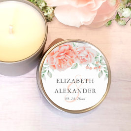 Adesivo Casamento de Monograma Floral Cor-de-Água Rosa