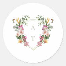 Casamento de Monograma Floral Tropical