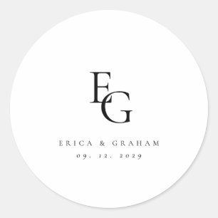 Adesivo Casamento de Monograma Minimalista Chic