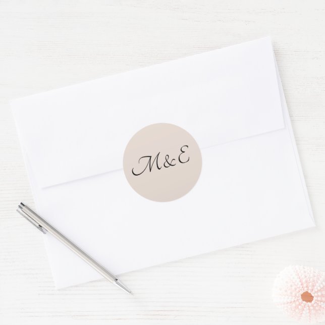 Adesivo Casamento de Monograma Mínimo Elegante (Envelope)
