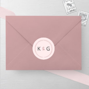 Adesivo Casamento de Monograma Oval Blushing