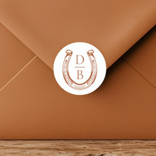 Adesivo Casamento de Monograma Personalizado Rustic Wester