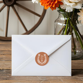 Adesivo Casamento de Monograma Personalizado Rustic Wester