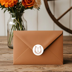 Adesivo Casamento de Monograma Personalizado Rustic Wester