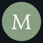 Adesivo Casamento de Monograma Verde de Cor Sólida Simples<br><div class="desc">Simples mas elegante adesivos de casamento de cor sólida com seu monograma inicial,  em uma fonte branca de serifa sobre um fundo verde de jardim. Essa design básica e simples é perfeita para um estilo minimalista. Estes adesivos quic e na moda fazem selos de excelente.</div>