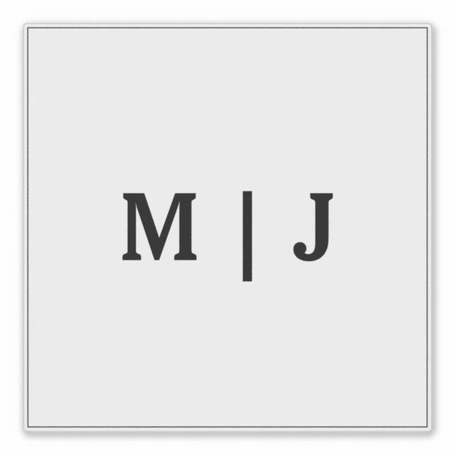 Adesivo Casamento de Monogramas Black White Minimalist 202 (Frente)