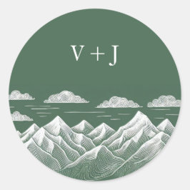 Adesivo Casamento de Montanha Verde