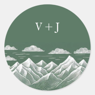 Adesivo Casamento de Montanha Verde