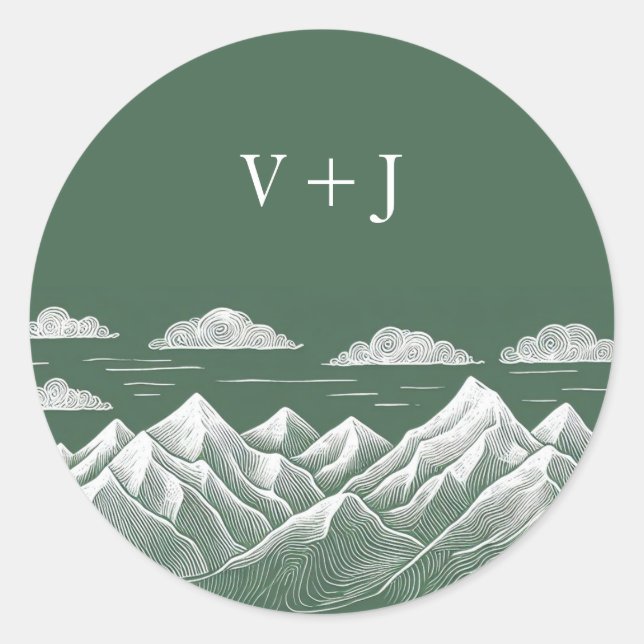 Adesivo Casamento de Montanha Verde (Frente)