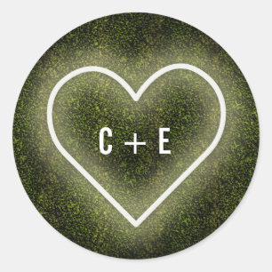 Adesivo Casamento de néon branco do Boxwood do coração