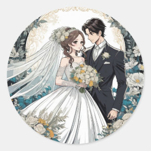 Adesivo Casamento de noiva e anime nobre
