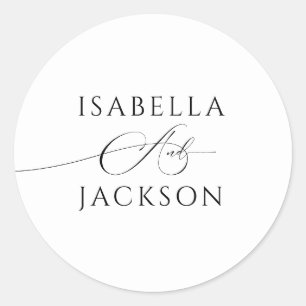 Adesivo Casamento de Nomes de Casais Elegantes Pretos e Br