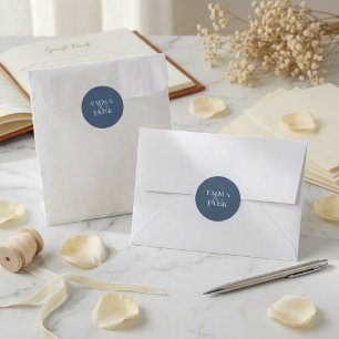 Adesivo Casamento de Nomes de Casal Serifete Naval Elegant