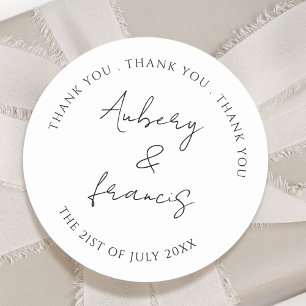 Adesivo Casamento de Nomes Personalizados de Branco Negro 