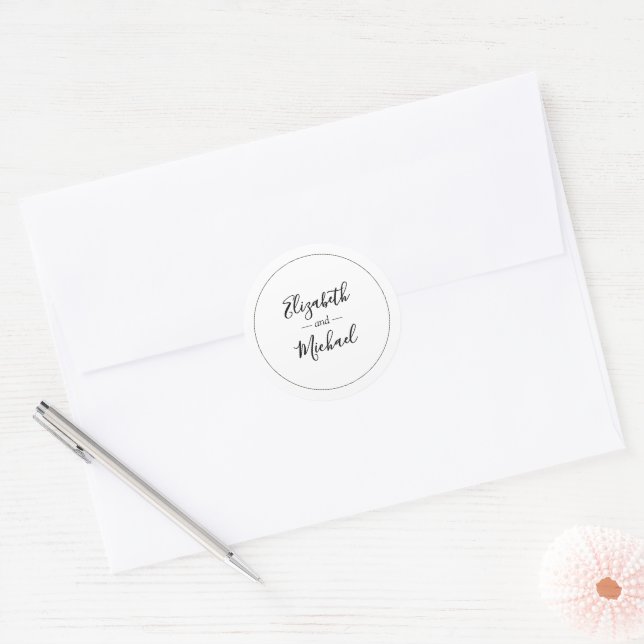 Adesivo Casamento de Nomes Pretos e Brancos (Envelope)