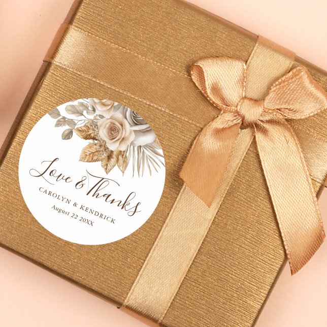 Adesivo Casamento de Obrigados e amor floral neutro de Boh (Criador carregado)