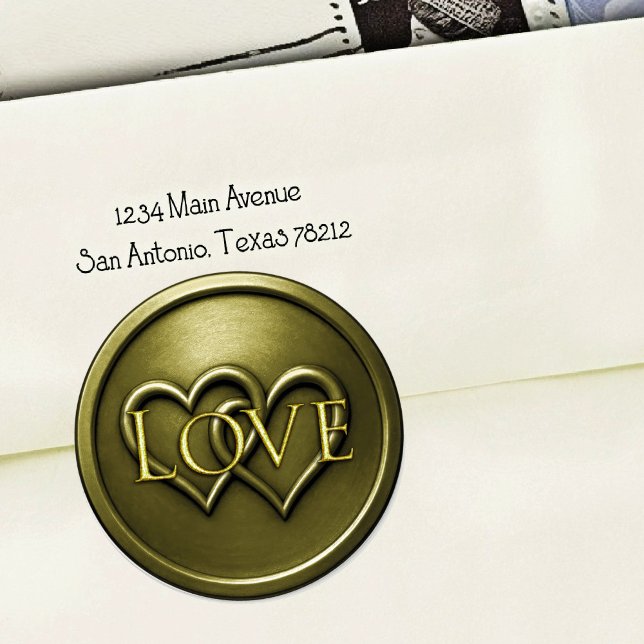 Adesivo Casamento de Olive Green com Dois Corações Entrela (Criador carregado)