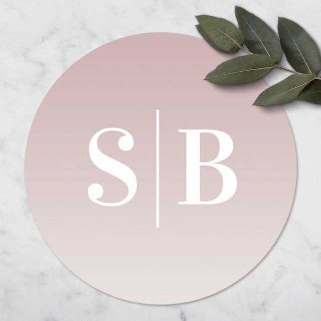 Adesivo Casamento de Ombre Monogrammed (Criador carregado)