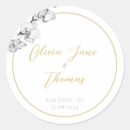 Adesivo Casamento de Orquídeas Douradas Brancas Negras Sim