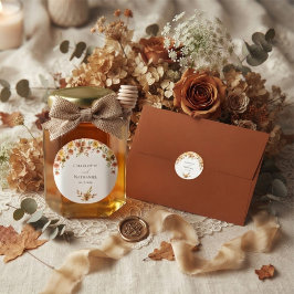 Adesivo Casamento de Outono com Flor Silvestre Terracota B