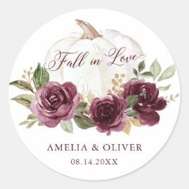 Adesivo Casamento de Outono de Abóbora Burgundy Floral Apa