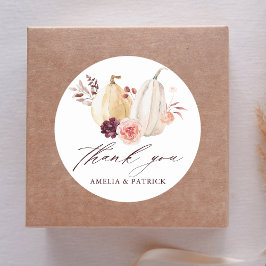 Adesivo Casamento De Outono De Pumpkin Russo, Obrigado