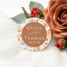 Adesivo Casamento de outono elegante floral terroso capric